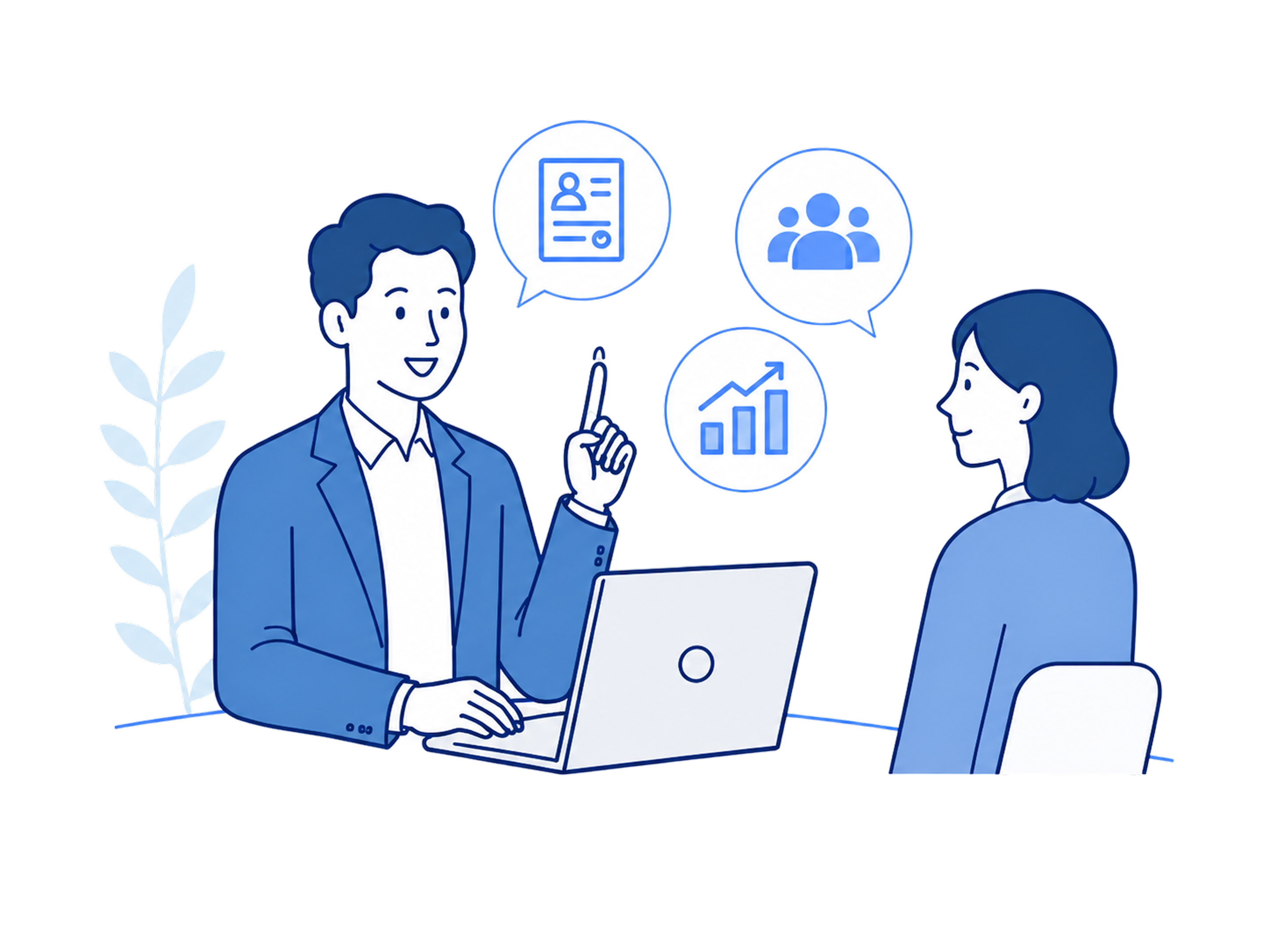 人材紹介業務のAI活用をご相談いただくイメージ